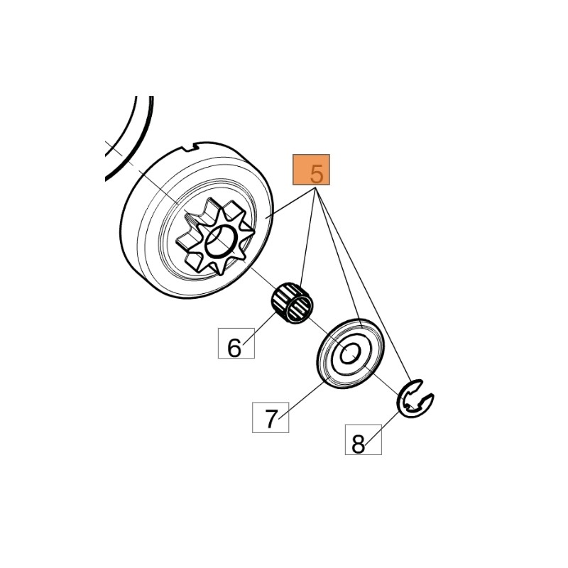 Cloche d'embrayage pour tronçonneuse modèles GST250 50290164A OLEOMAC