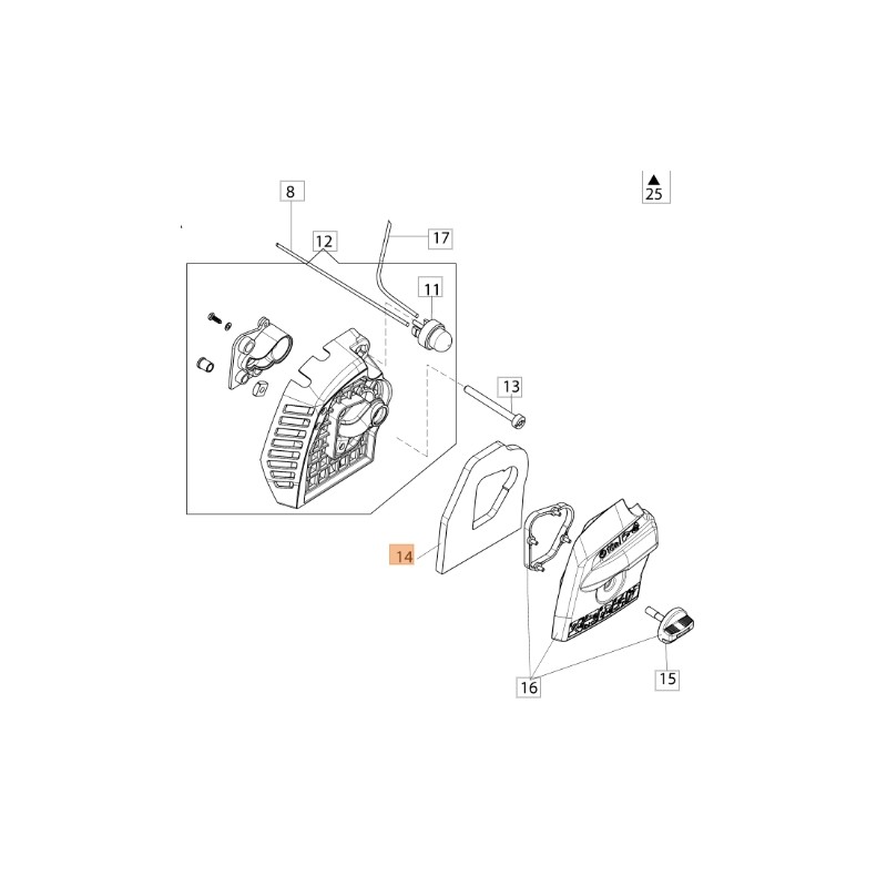 Filtre à air pour débroussailleuse modèles BC240H BC24S 61370005R OLEOMAC