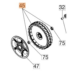 ORIGINAL OLEOMAC lawnmower wheel models G48 G53 Gi48 66070721R | Newgardenstore.eu