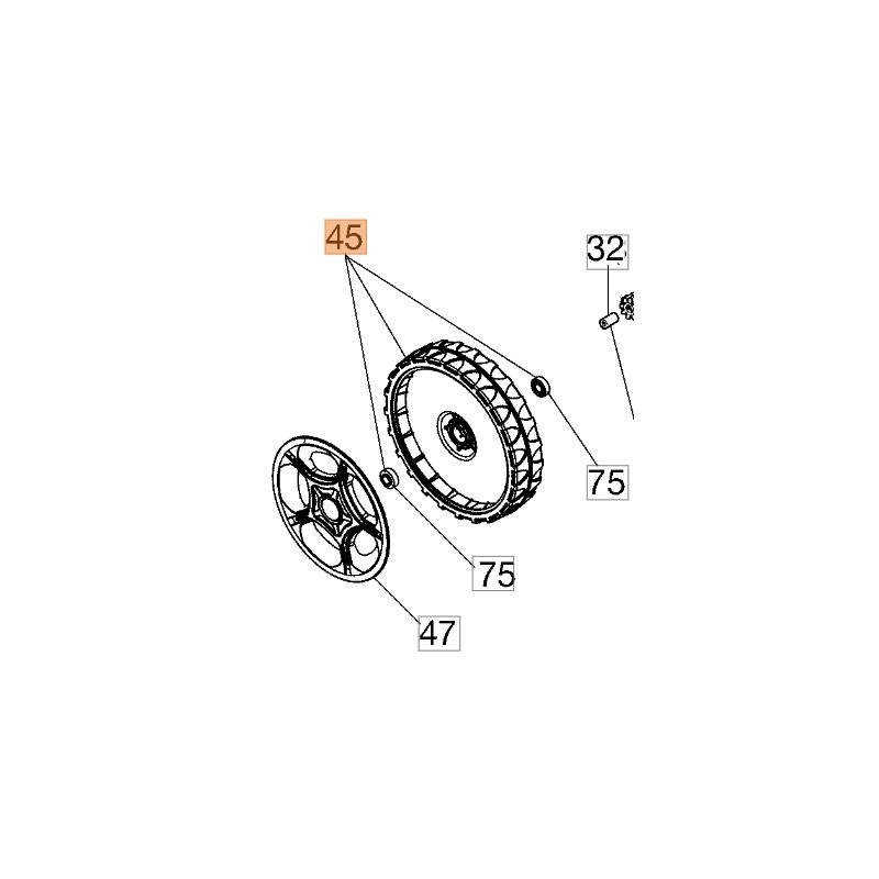 ORIGINAL OLEOMAC Rasenmäherrad Modelle G48 G53 Gi48 66070721R