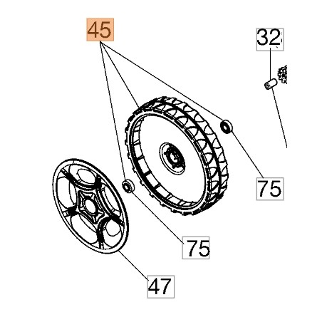 ORIGINAL OLEOMAC lawnmower wheel models G48 G53 Gi48 66070721R | Newgardenstore.eu