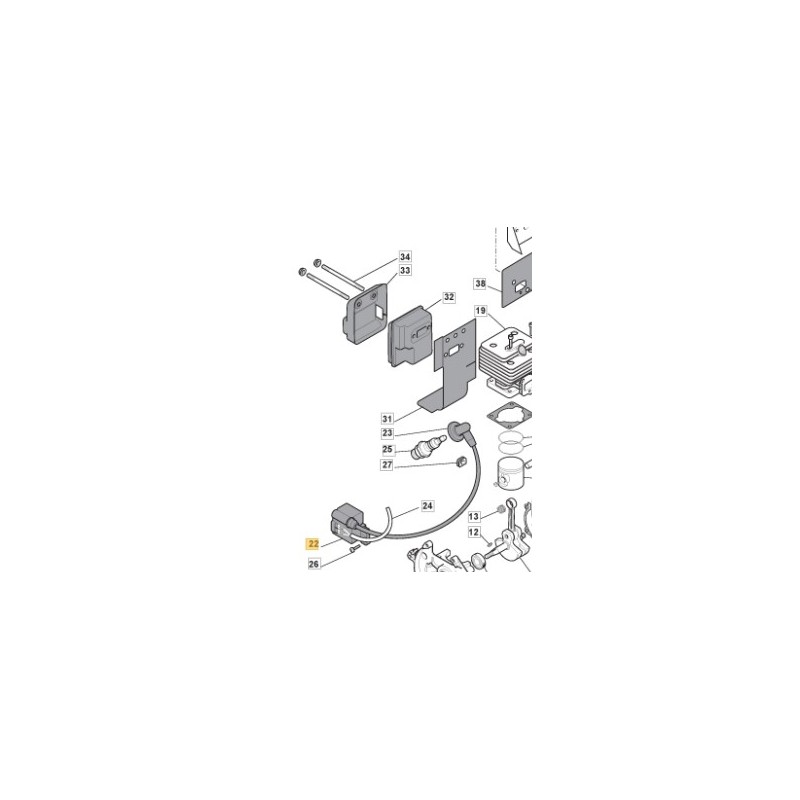 Bobina elettronica decespugliatore modelli BL260H SBL260H 118801574/0 STIGA