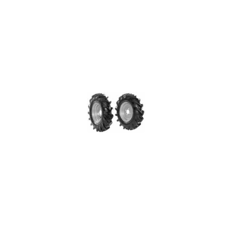 Pair of 4.00-8" tyred wheels with fixed disc NIBBI BRIK 5 S motor cultivator