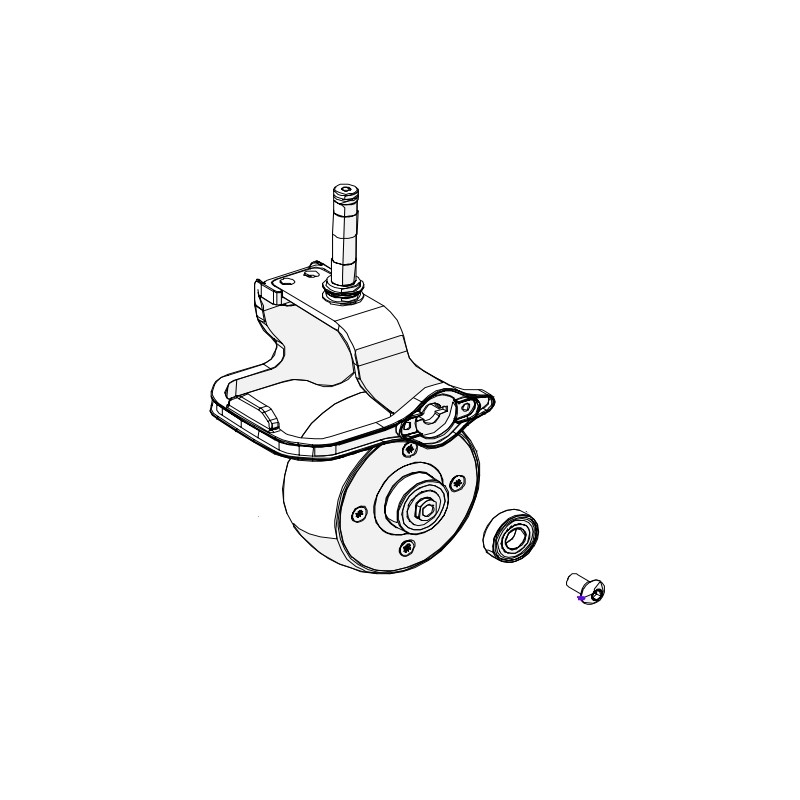 Assemblage roue gauche ORIGINAL AMBROGIO robot 4.36 - 4.0 basic