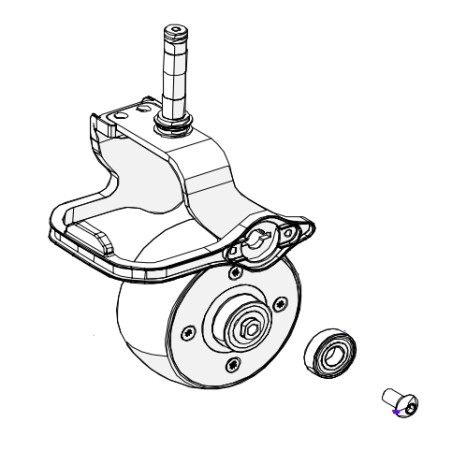 Assemblage roue gauche ORIGINAL AMBROGIO robot 4.36 - 4.0 basic | Newgardenstore.eu
