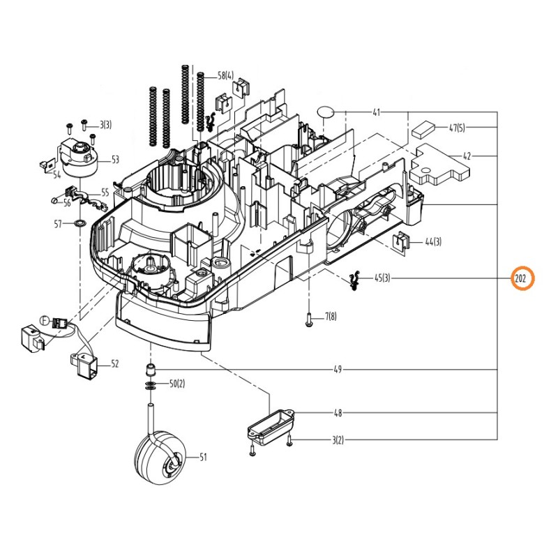 Corps de la tondeuse robot ORIGINAL WORX WR141E - WR142E - WR143E