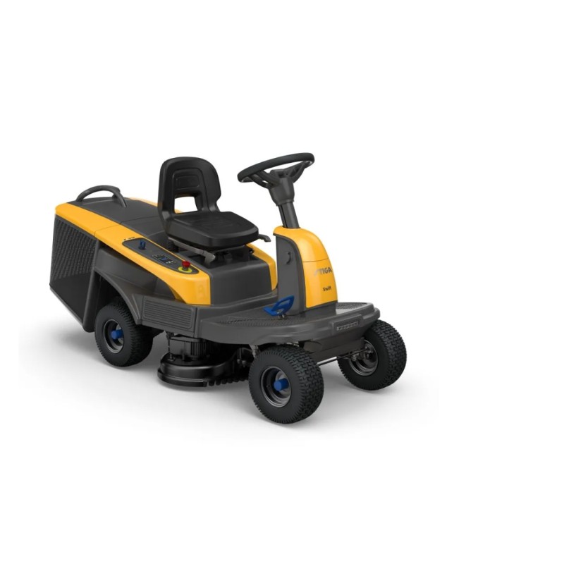 STIGA SWIFT 372e lawn tractor with 4 batteries and battery charger 72cm cutting collection