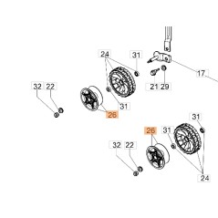 ORIGINAL OLEOMAC G 44 PB - G 44 TK - G 48 PBQ - G 48 PK Radabdeckung | Newgardenstore.eu