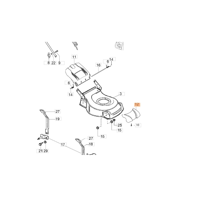 Protezione anteriore ORIGINALE OLEOMAC rasaerba G 44 PB - G 44 TK - G 48 PBQ