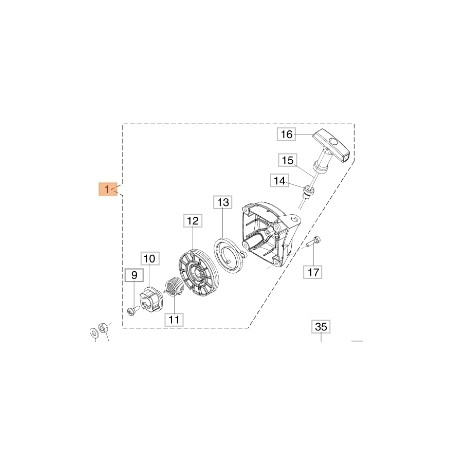 Freischneider-Startgerät Modelle BC350S BC350T 61380101 OLEOMAC | Newgardenstore.eu