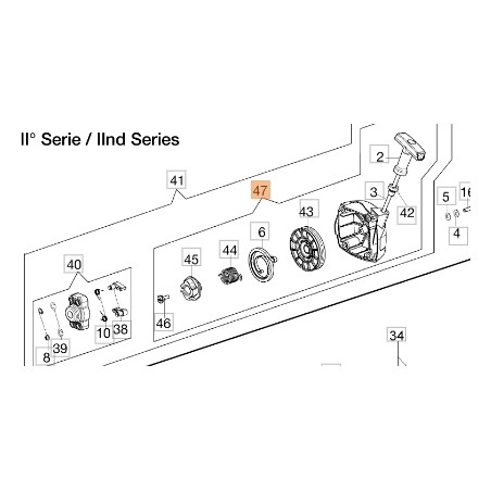 Carter avviamento decespugliatore modelli BC420S BC430S BC430T 61350257A OLEOMAC | Newgardenstore.eu