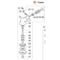 Kegelradgetriebe für Freischneider Modelle 446BP 450BP 453BP 740S 61250287A OLEOMAC