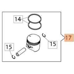 Piston pour taille-haie modèles BC241H BC241HL HC246P 61370605A OLEOMAC