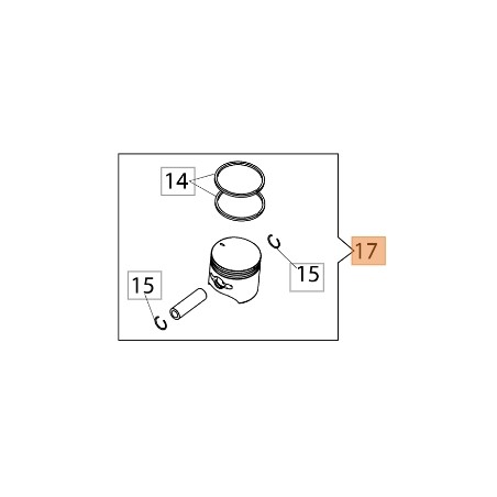 Hedge trimmer piston models BC241H BC241HL HC246P 61370605A OLEOMAC | Newgardenstore.eu