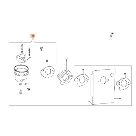 Kit de réparation pour tondeuse à gazon modèles G44PK G44TK G48TK L66150211 OLEOMAC | Newgardenstore.eu