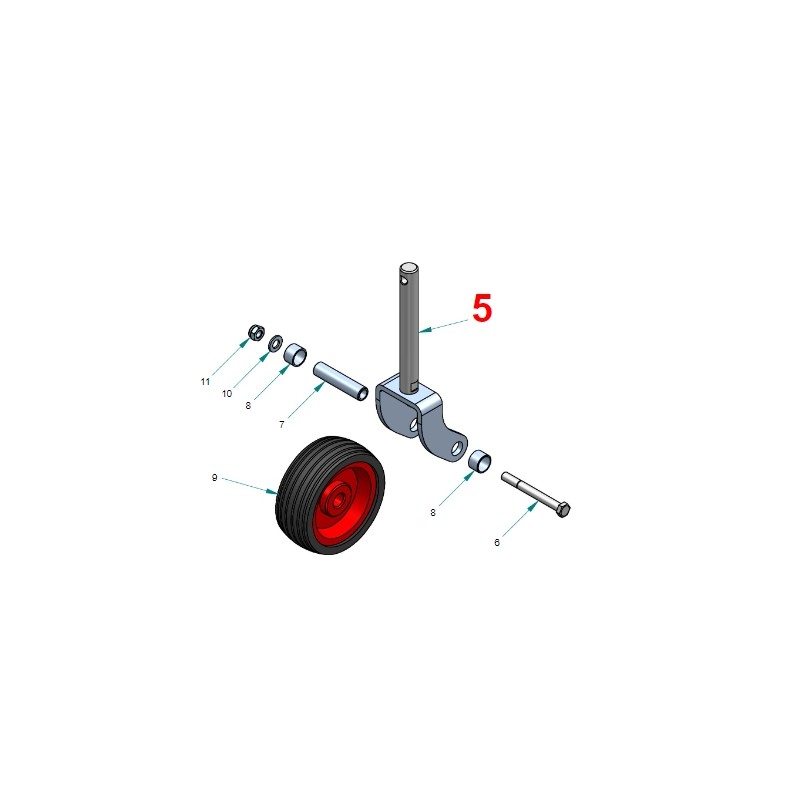 Roue de 160 mm de diamètre avec fourche faucheuse arrière PERUZZO FOX