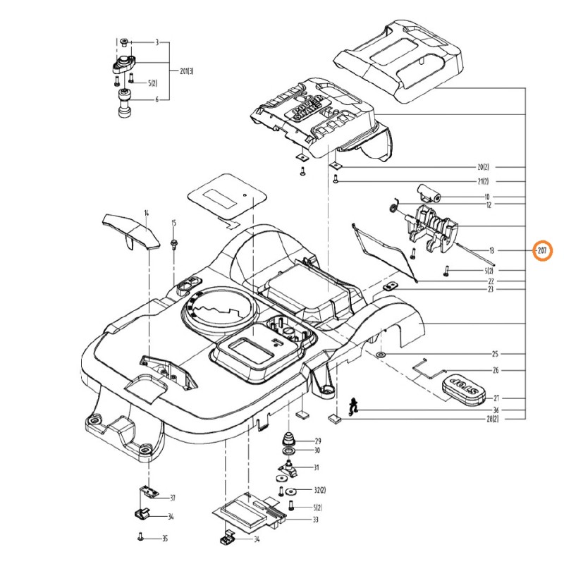 ORIGINAL WORX Mähroboter WR155E Haupthaube