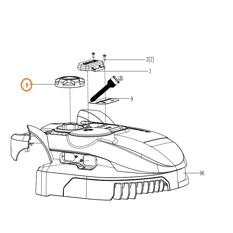 ORIGINAL WORX Roboter-Rasenmäher WR105SI Schnitthöhenverstellknopf