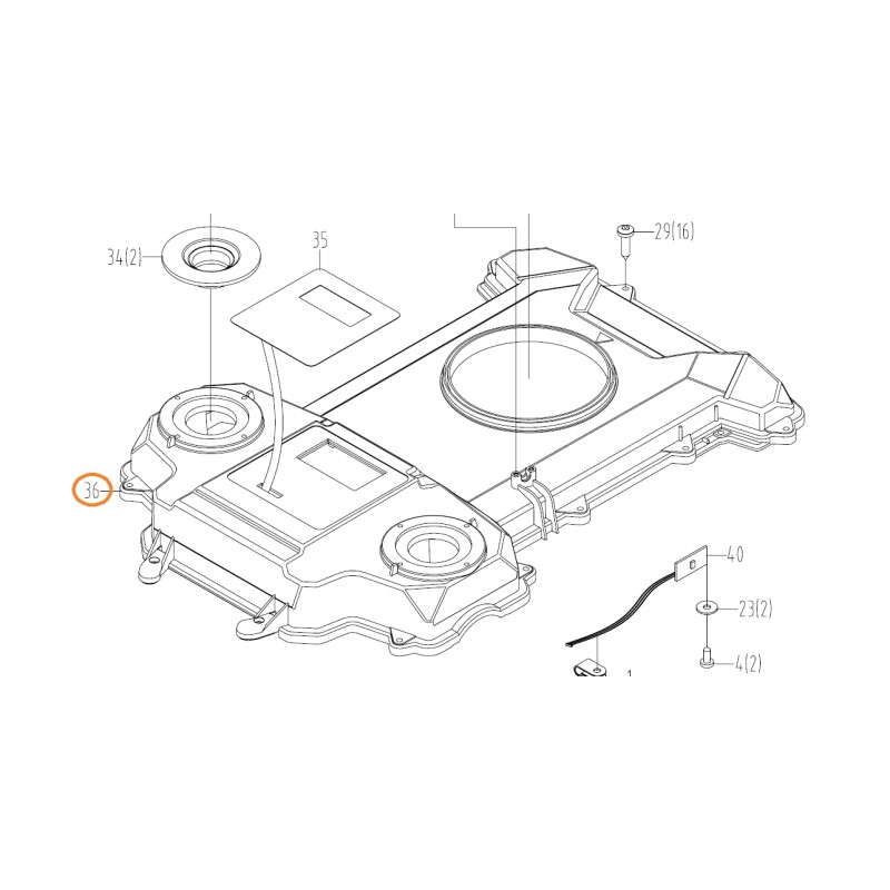 Tapa superior del robot cortacésped ORIGINAL WORX WG795E TYPE2 - WG792E