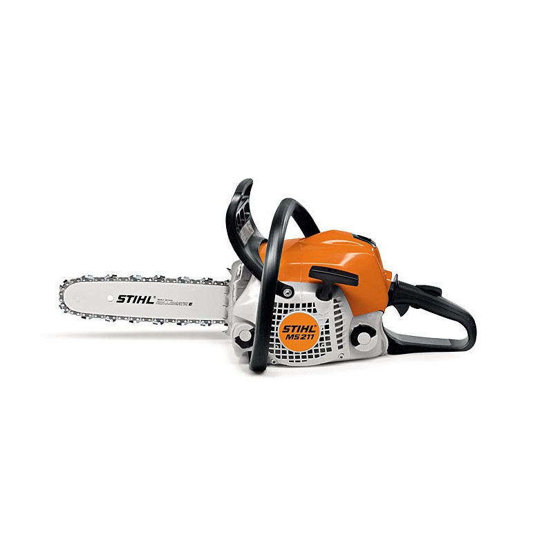 STIHL MS 211 35.2 cc petrol chainsaw with chain bar and bar cover