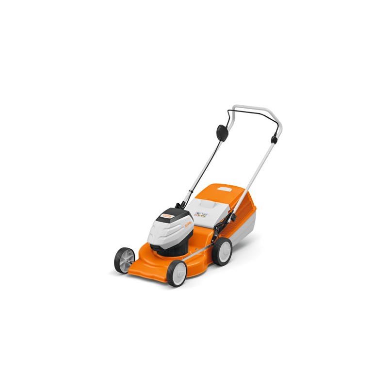 Tondeuse à gazon sans fil STIHL RMA248 36V avec largeur de coupe de 46 cm et sac de ramassage de 55 L