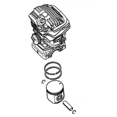 Diamètre du cylindre et du piston 44.7 mm ORIGINAL STIHL modèles MS271 11410201204