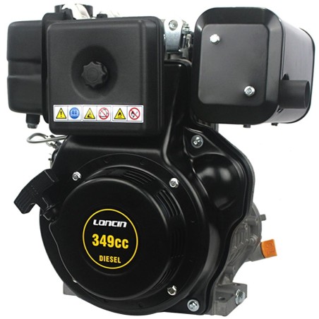 LONCIN 25x80 349cc 6.7Hp complete diesel engine with cylindrical horizontal pull | Newgardenstore.eu