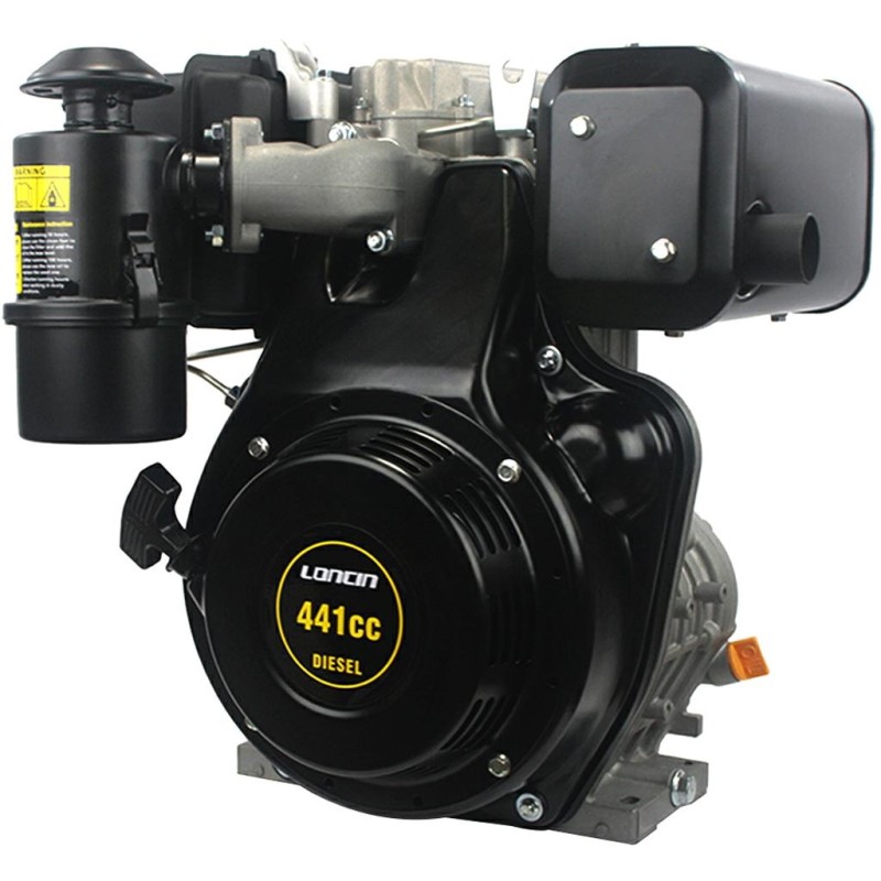 Motore LONCIN conico 23mm 441cc 9.3Hp completo diesel strappo+elettrico orizz.