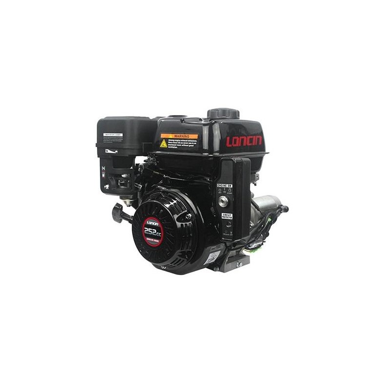 Motore LONCIN cilindrico 25.4x80 252cc 7Hp completo benzina strappo + elettrico