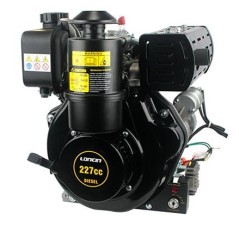 Motor cónico LONCIN 23mm 227cc completo con retroceso diesel + eléctrico horizontal | Newgardenstore.eu