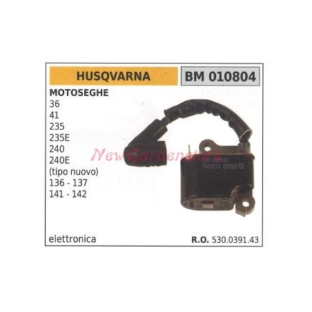 Bobinas de encendido HUSQVARNA para motosierras 36 41 235 235E 240 240E 136 137 141 142 016063 | Newgardenstore.eu