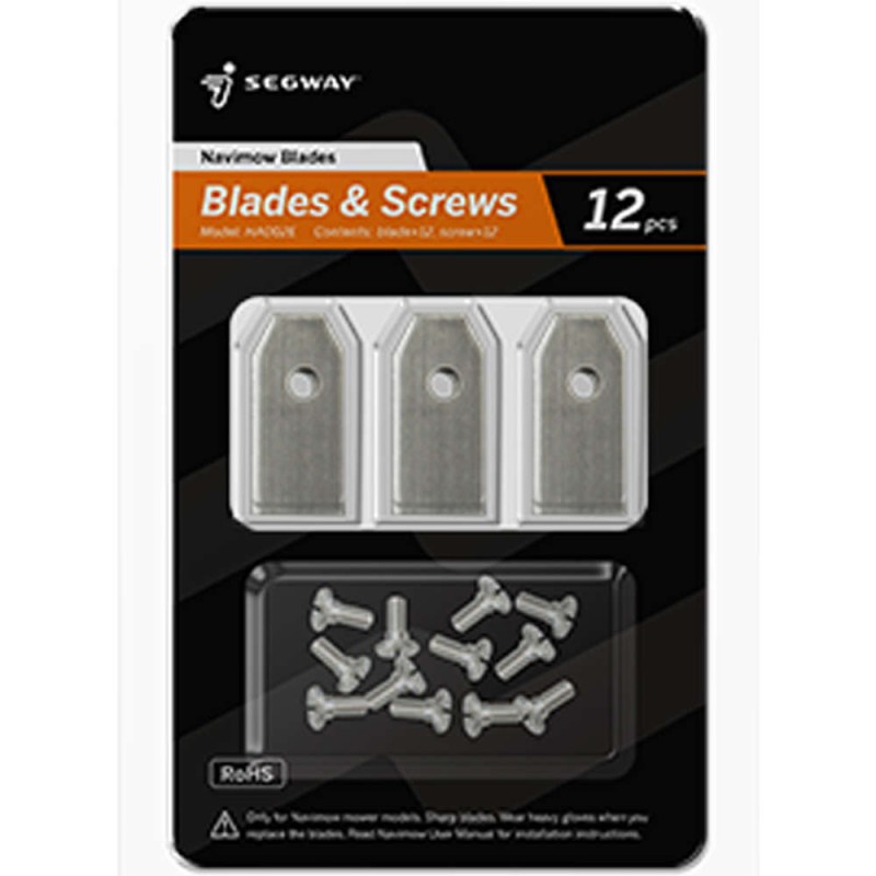 12-piece blade kit with screws for BLUEBIRD SEGWAY Navimow H series robot lawnmowers