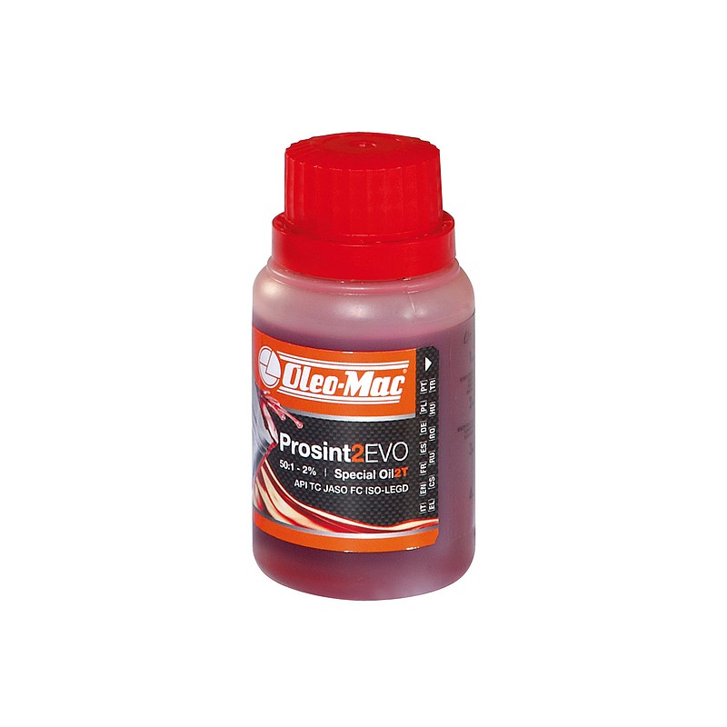 Aceite especial OLEOMAC PROSINT 2 EVO rojo motor 2T en varios tamaños