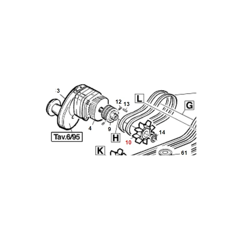 Ventilateur THORGREN D160 pour moteur ORIGINAL GIANNI FERRARI 01.30.00.0132