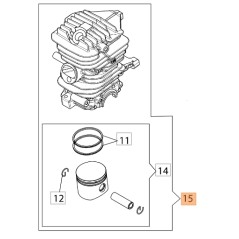 Kit cylindre et piston OLEOMAC ORIGINAL pour tronçonneuse GSH 40 - GSH 400 50330085A