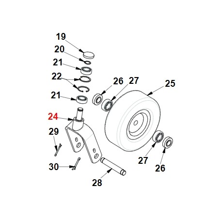 Lawnmower wheel fork ORIGINAL GIANNI FERRARI 01.50.00.1241