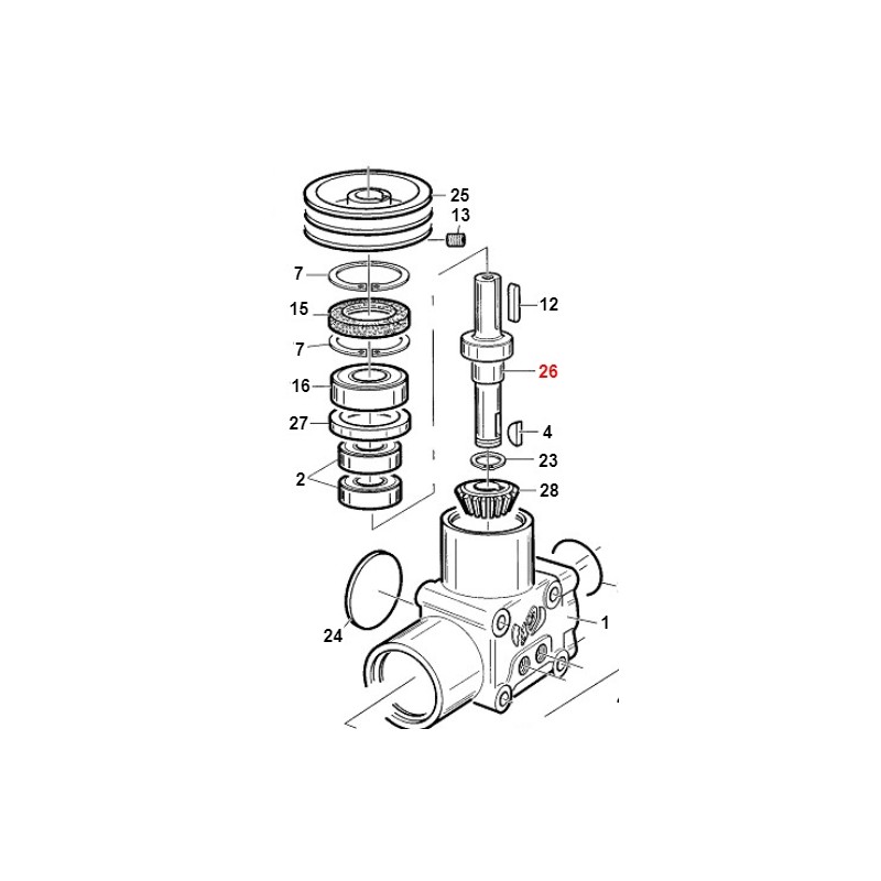 Albero corto portapuleggia doppia TURBO1 ORIGINALE GIANNI FERRARI 01.40.00.2430