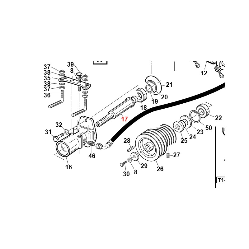 Arbre d'entraînement pompe 25cc TURBO4 ORIGINAL GIANNI FERRARI 01.40.00.1840