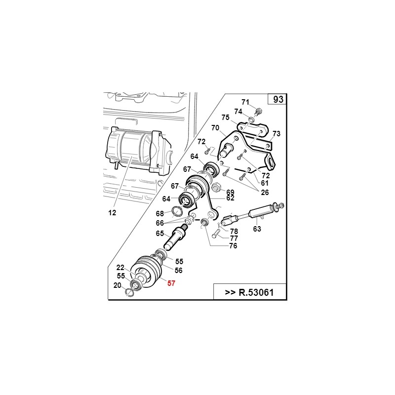 Poulie de tension moteur TURBO1 TURBO2 ORIGINAL GIANNI FERRARI 00.61.00.0371