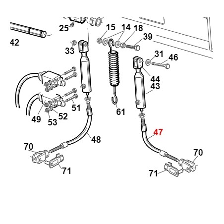 Left foot brake short cable TURBO4 ORIGINAL GIANNI FERRARI 00.25.01.0080