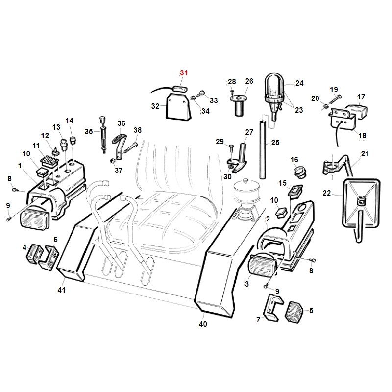 Eclairage de la plaque d'immatriculation TURBOGRASS TURBO1 TURBO2 ORIGINAL GIANNI FERRARI 00.40.00.0550