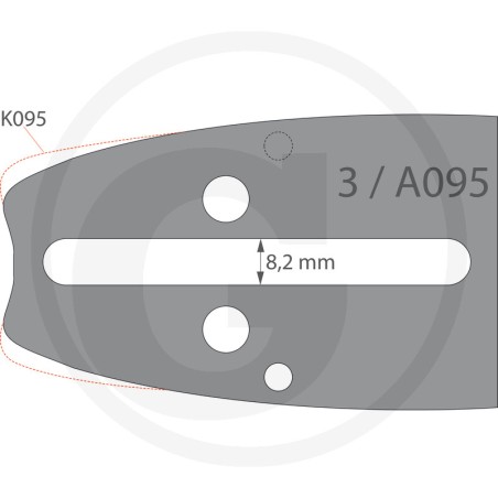 Chainsaw bar length 38cm 325'' 1.5mm for chain 64 links compatible OREGON K095 | Newgardenstore.eu