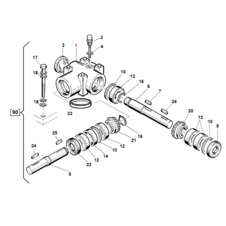 Renvoi d'angle pelleteuse TURBOGRASS ORIGINAL GIANNI FERRARI 01.01.00.0070 | Newgardenstore.eu