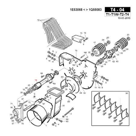 Moyeu support arbre à cardan turbine D.350 ORIGINAL GIANNI FERRARI 01.40.00.1970 | Newgardenstore.eu