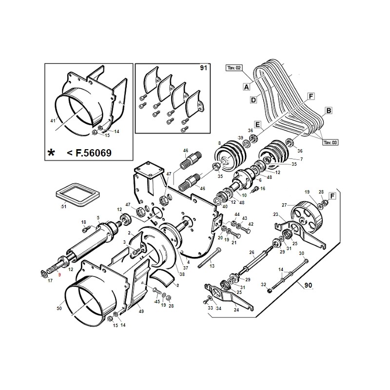 Albero PDP filettato TURBOGRASS ORIGINALE GIANNI FERRARI 01.40.00.0021