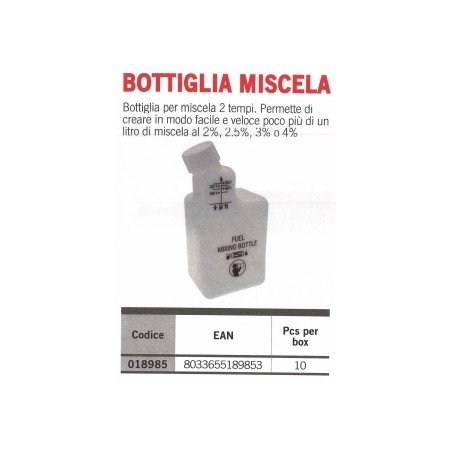 Bottiglia miscela 2 tempi crea in poco tempo più di 1 litro di miscela al 2% | Newgardenstore.eu