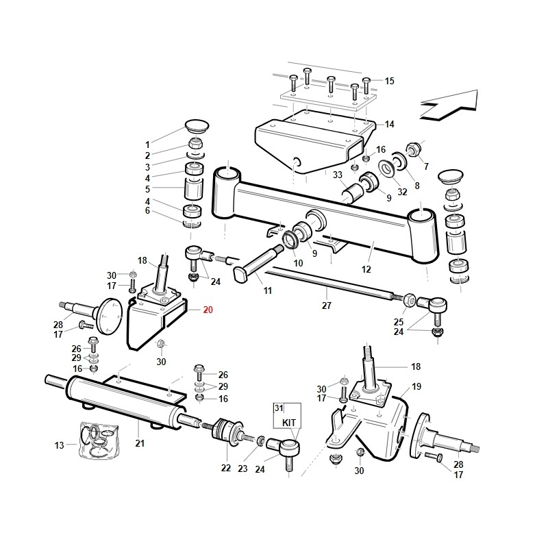 Left-hand wheel shaft support PG SR ORIGINAL GIANNI FERRARI BFB 95311161000