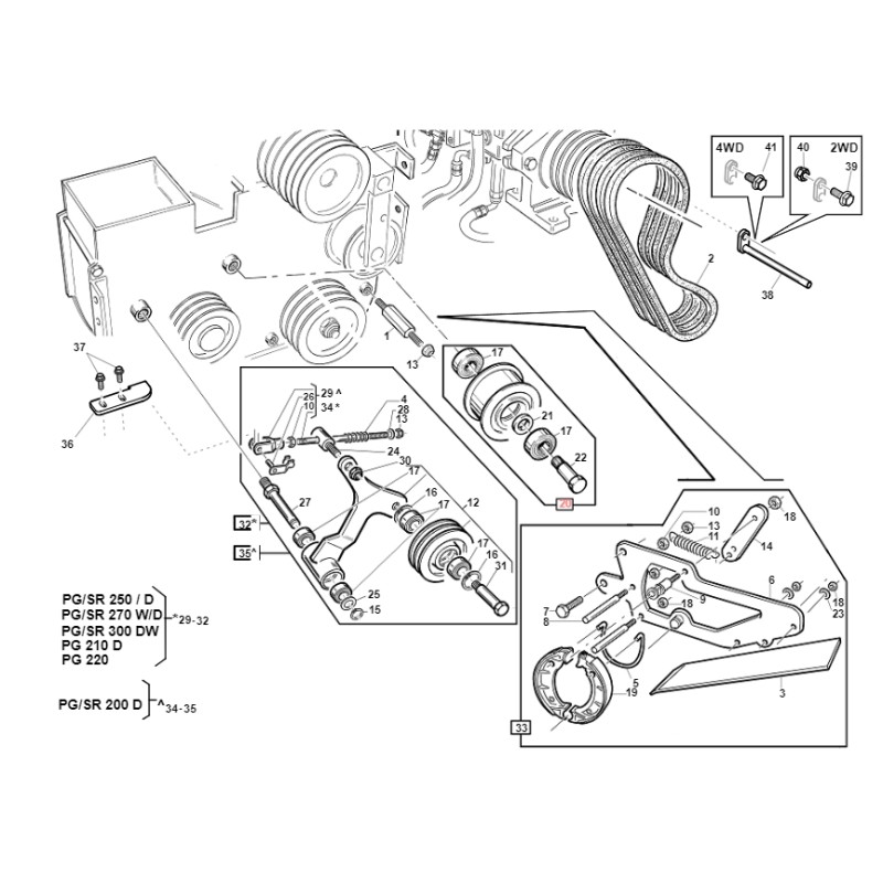 Puleggia ritegno cinghie premontata PG ORIGINALE GIANNI FERRARI BFB 95302101700