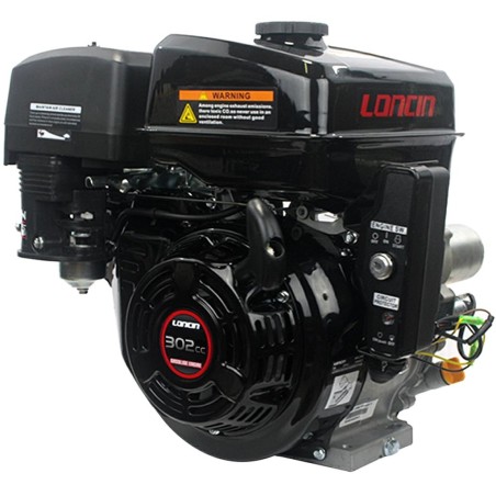 LONCIN G300 moteur cylindrique 25.4x80 302cc complet essence + électrique | Newgardenstore.eu