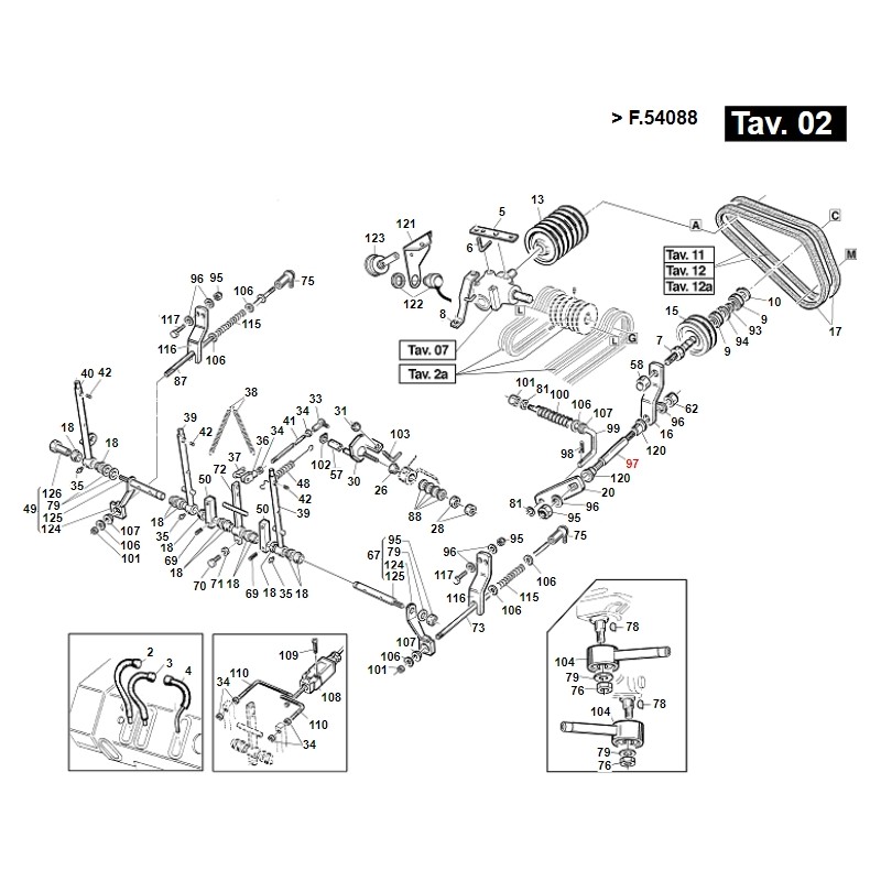 Perno tenditore PDP motore TURBOGRASS ORIGINALE GIANNI FERRARI 01.40.00.0261